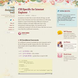 CSS Specific for Internet Explorer