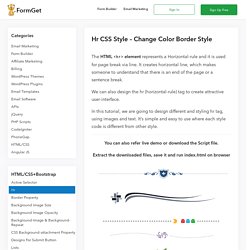 CSS Hr Style - Change Color Border Style