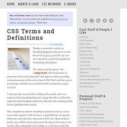 CSS Terms and Definitions