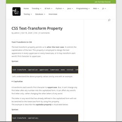 CSS Text-Transform Property