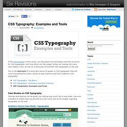 CSS Typography: Examples and Tools