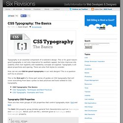 CSS Typography: The Basics