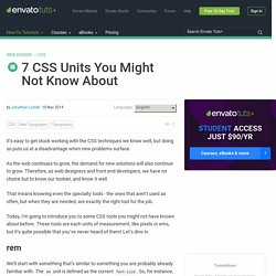 7 CSS Units You Might Not Know About