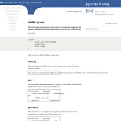 CSS2 - white-space