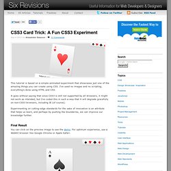 CSS3 Card Trick: A Fun CSS3 Experiment
