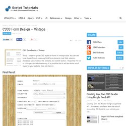 CSS3 Form Design – Vintage