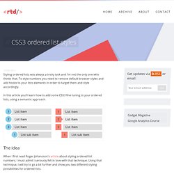 CSS3 ordered list styles