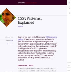 CSS3 Patterns, Explained