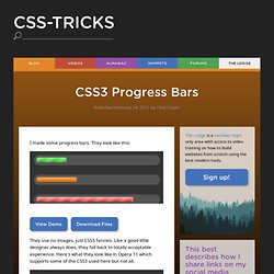 CSS3 Progress Bars