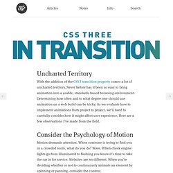 CSS3 In Transition