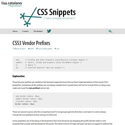 CSS3 Vendor Prefixes - CSS Snippets