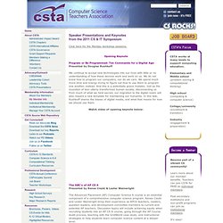 Computer Science Teachers Association - CSIT11Presentations