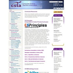 Computer Science Teachers Association - Curriculum Resources