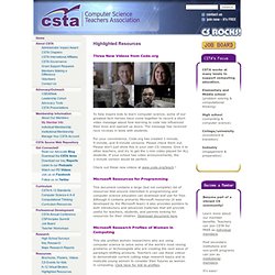 CSTA - Highlighted Resources