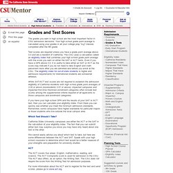 CSU GPA & Test requirements