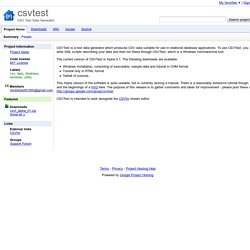 csvtest - CSV Test Data Generator