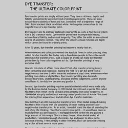 What is Dye Transfer?