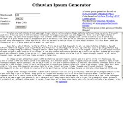 Cthuvian Ipsum Generator
