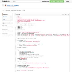 CTTCX - Convert CardioTrainer CSV file to TCX file