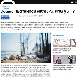 ¿Cuál es la diferencia entre JPEG, PNG, y GIF?