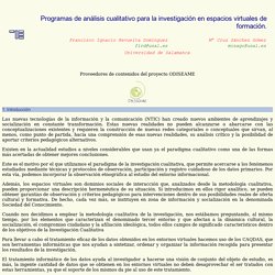 PROGRAMAS DE ANÁLISIS CUALITATIVO PARA LA INVESTIGACIÓN EN ESPACIOS VIRTUALES DE FORMACIÓN