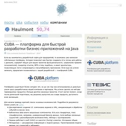 CUBA — платформа для быстрой разработки бизнес-приложений на Java / Блог компании Haulmont