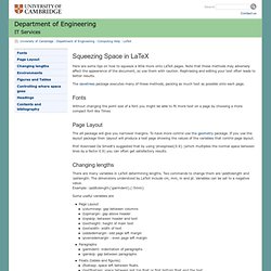 Cambridge University Engineering Department - Squeezing Space in LaTeX