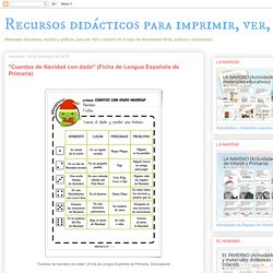 "Cuentos de Navidad con dado" (Ficha de Lengua Española de Primaria)