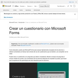 Crear un cuestionario con Microsoft Forms - OneNote