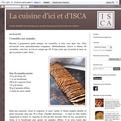 La cuisine d'ici et d'ISCA: Croustilles aux amandes