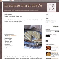 La cuisine d'ici et d'ISCA: La tatin de blettes de Marie-Odile