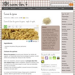 Cuisson du quinoa