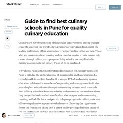 Guide to find best culinary schools in Pune for quality culinary education – StackStreet
