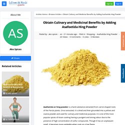 Obtain Culinary and Medicinal Benefits by Adding Asafoetida Hing Powder - Article View - Latinos del Mundo