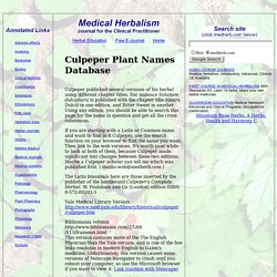 Culpeper Plant names database