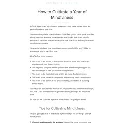 How to Cultivate a Year of Mindfulness