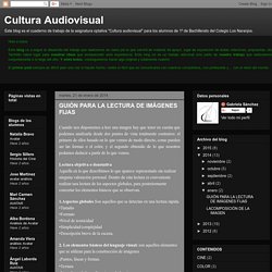 Cultura Audiovisual : GUIÓN PARA LA LECTURA DE IMÁGENES FIJAS