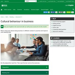 Cultural behaviour in business