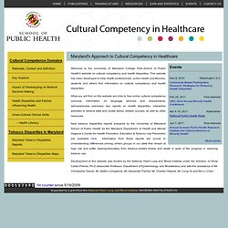 Cultural Competency in Health Care - University of Maryland Coll