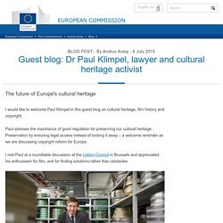 Guest blog: Dr Paul Klimpel, lawyer and cultural heritage activist