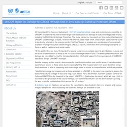 UNOSAT Report on Damage to Cultural Heritage Sites in Syria calls for Scaled up Protection Efforts