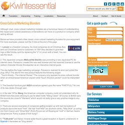 Kwintessential x-cultural marketing examples