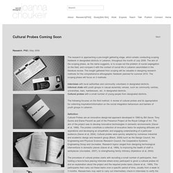 Cultural Probes Coming Soon - Joanna Choukeir