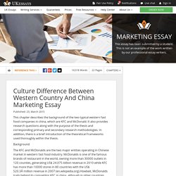 Culture Difference Between Western Country And China Marketing Essay