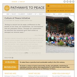 Culture of Peace Initiative - Welcome
