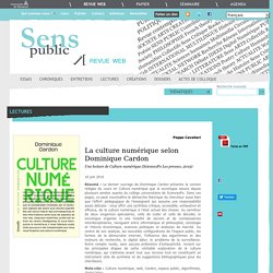 La culture numérique selon Dominique Cardon