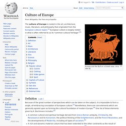 Culture of Europe - Wikipedia