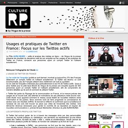 Usages et pratiques de Twitter en France: Focus sur les Twittos actifs