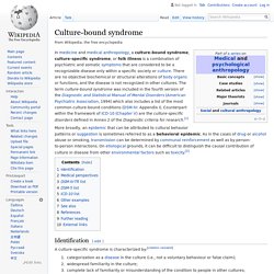 Culture-bound syndrome - Wikipedia