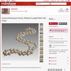 Cultured Baroque Pearls, Matinee Length With 14K Clasp from vignette on Ruby Lane